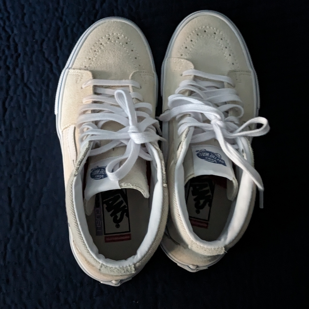 Vans SK8 Hi Raw Canvas Women 9.5 White on White VNOA5FCCACV 2022 - Picture 2 of 9